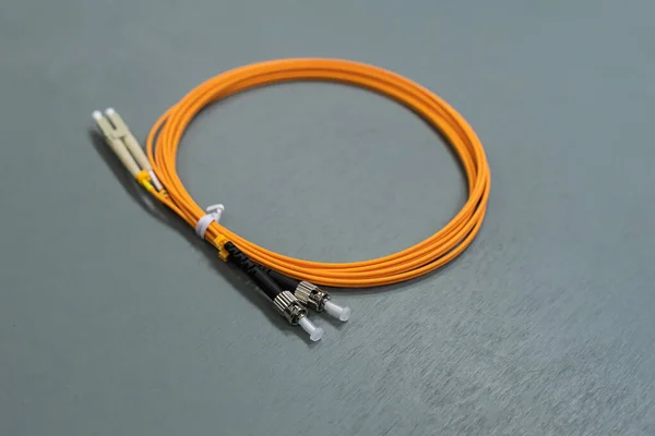 Cable Conexión Multimodo Fibra Óptica Para Salas Servidores Centros Datos —  Fotos de Stock