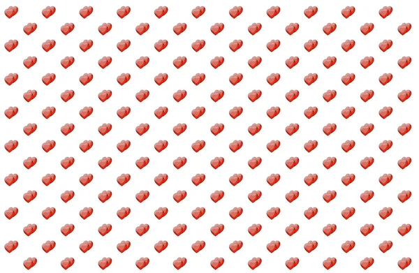 Kalp Desenli Çift Elementler Beyaz Arkaplanda Sevgililer Günü Sembolünü Sever — Stok fotoğraf