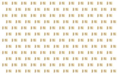 Kahverengi kağıtta giftbox deseni, beyaz izole arkaplanda dikdörtgen kutu