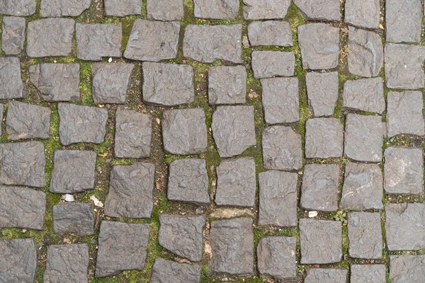 Stadtplatz Aus Grauen Quadratischen Fliesen Unebener Hintergrund Stadtbild — Stockfoto