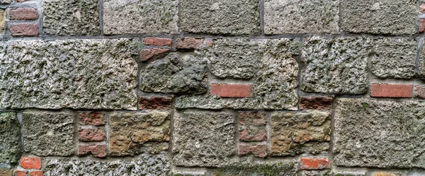 Panoramic Texture Old Stone Ancient Masonry Protective Structure — Stock Photo, Image