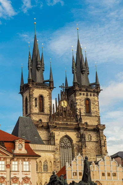 2017 Prague République Tchèque Tyn Church Principale Attraction Place Vieille — Photo