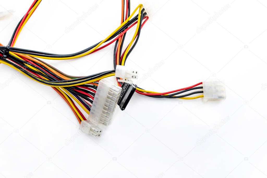 multicolor cable wide for computer on isolated background