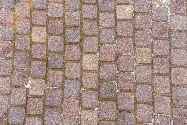 Hellbrauner Stein Hintergrund Aus Quadratischen Blöcken Gartenweg — Stockfoto