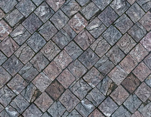 Grauer Stein Muster Granit Block Teil Des Stadtplatzes Nahaufnahme — Stockfoto