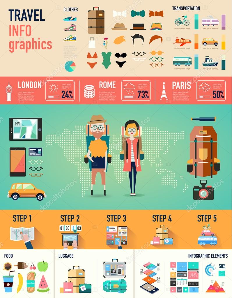 travel infographics. Vector Background