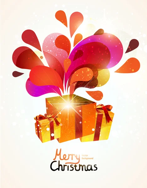 Christmas gifts with abstract explosion. — Stock Vector