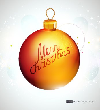 Arka plan sarı Noel top ile. vektör