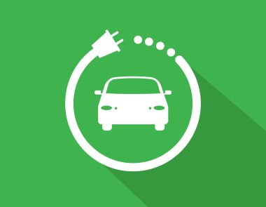 Elektrikli araba logosu konsepti. İşiniz için kullanılabilir..