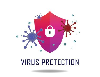 Virüs koruması sembol vektörü. İşiniz için kullanılabilir..