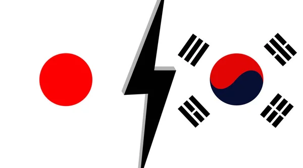 Handelskriegskonzept Zwischen Japan Und Südkorea — Stockvektor