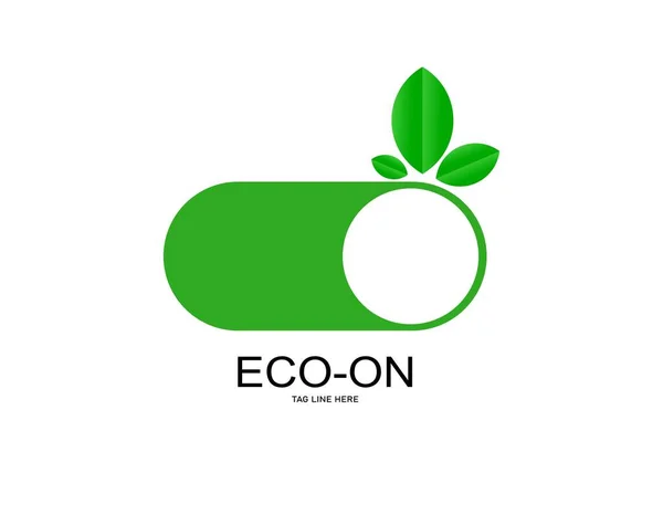 Eco Natuur Logo Concept Vlakke Vectorillustratie Kan Worden Gebruikt Voor — Stockvector