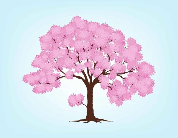 Spring Tree Pink Leave Nature Branch Plant Vector Illustration — Stock Vector