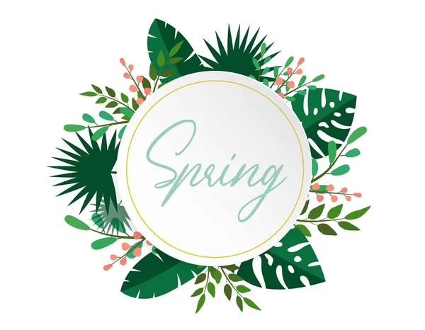 Green Branch Symbol Style Spring Season Concept Can Used Your — Stock Vector