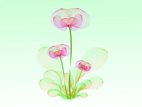 Rosa Blüten Und Grüne Blätter Dieses Bild Verwendetes Überblendwerkzeug — Stockvektor