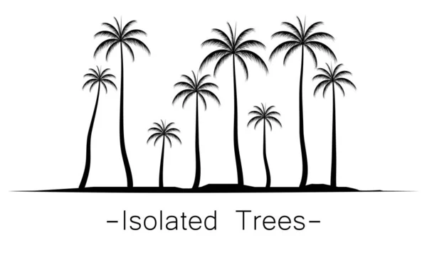 Collezione Black Coconut Trees Icona Può Essere Utilizzato Illustrare Qualsiasi — Vettoriale Stock