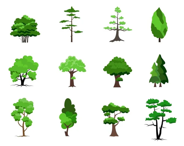 Insamling Platt Träd Ikonen Kan Användas För Att Illustrera Någon — Stock vektor
