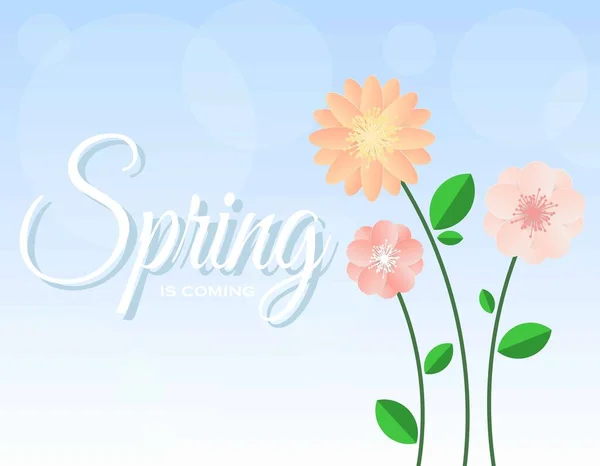 Colorful Flowers Symbol Style Spring Background Can Used Your Work — Stock Vector