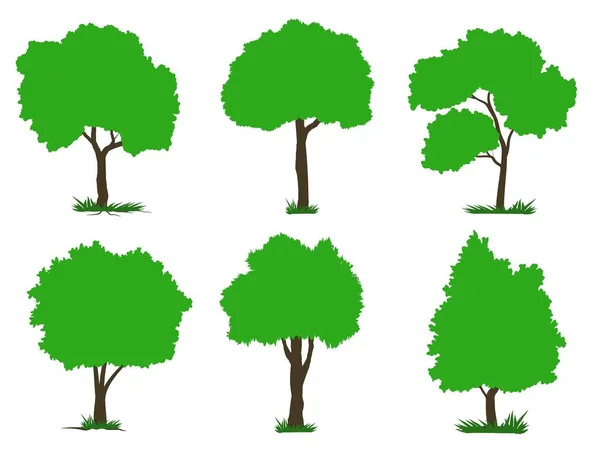 Sbírka Plochých Stromů Ikona Lze Použít Pro Ilustraci Jakékoliv Přírody — Stockový vektor