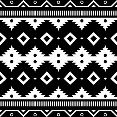 Arka plan ya da duvar kağıdı için vektör soyut etnik geometrik desen tasarımı, kusursuz etnik model. El yapımı. Yatay çizgiler. Tekstil ürünleriniz için siyah beyaz baskı. Vektör illüstrasyonu