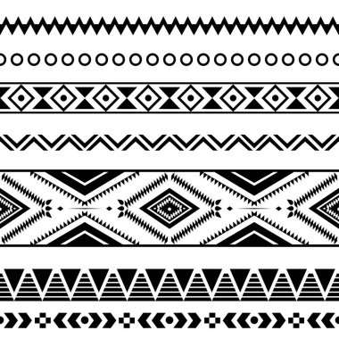 Arka plan ya da duvar kağıdı için vektör soyut etnik geometrik desen tasarımı, kusursuz etnik model. El yapımı. Yatay çizgiler. Tekstil ürünleriniz için siyah beyaz baskı. Vektör illüstrasyonu