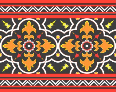 Ikat geometrik folklor süsü. Kabile etnik vektör dokusu. Aztek tarzında kusursuz çizgili desen. Şekil kabile nakışı. Hintli, İskandinav, Çingene, Meksikalı, halk düzeni.