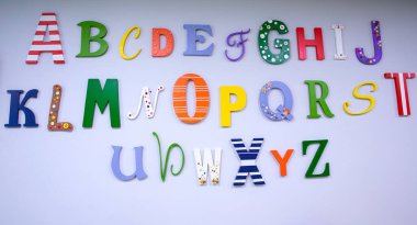 Letters of the English alphabet on the wall