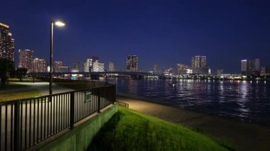 Harumi Ryokudo Park Gece Manzarası, Japonya Tokyo 2025