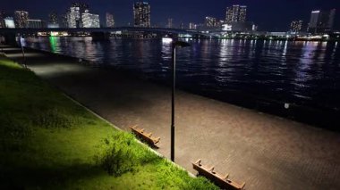 Harumi Ryokudo Park Gece Manzarası, Japonya Tokyo 2025
