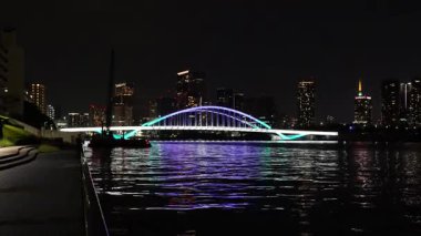 Tsukiji Ohashi, Japonya Tokyo gecesi Mayıs 2025