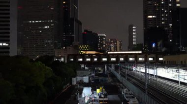 Hamamatsucho, Japon Tokyo Gece Manzarası Nisan 2025