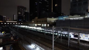 Hamamatsucho, Japon Tokyo Gece Manzarası Nisan 2025