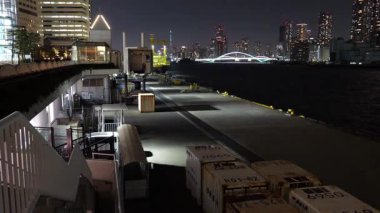 Takeshiba Yolcu Gemisi Terminal Gece Manzarası, Japonya Tokyo Mart 2025
