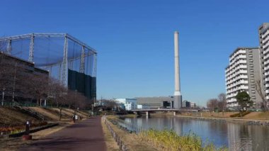 Eski Nakagawa Riverbed, Japonya Ocak 2025