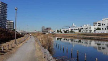 Eski Nakagawa Riverbed, Japonya Ocak 2025