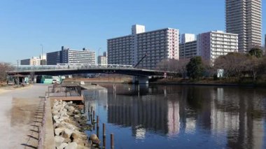 Eski Nakagawa Riverbed, Japonya Ocak 2025