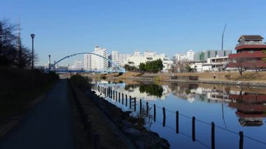 Eski Nakagawa Riverbed, Japonya Ocak 2025