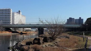 Eski Nakagawa Riverbed, Japonya Ocak 2025