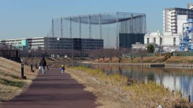 Eski Nakagawa Riverbed, Japonya Ocak 2025