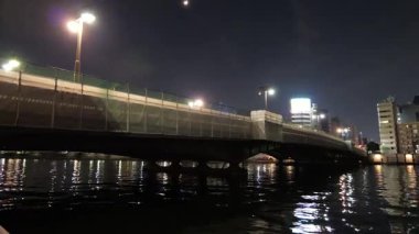 Ryogoku Köprüsü Gece Manzarası, Japonya Tokyo Ocak 2025