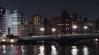 Ryogoku Köprüsü Gece Manzarası, Japonya Tokyo Ocak 2025