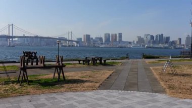 Toyosu Gururi Parkı, Tokyo Japonya Ocak 2025