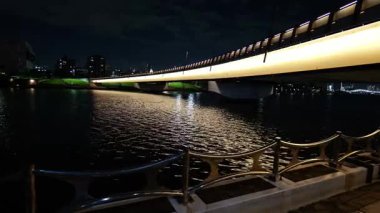 Sakurabashi Japonya 'da, Tokyo Gece Manzarası Ekim 2025