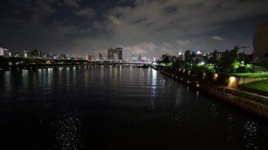 Sakurabashi Japonya 'da, Tokyo Gece Manzarası Ekim 2025