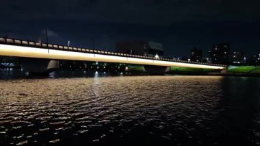 Sakurabashi Japonya 'da, Tokyo Gece Manzarası Ekim 2025