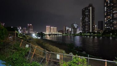 Etchujima Park Gece Manzarası, Japonya Tokyo Eylül 2025