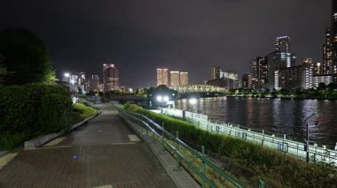 Etchujima Park Gece Manzarası, Japonya Tokyo Eylül 2025