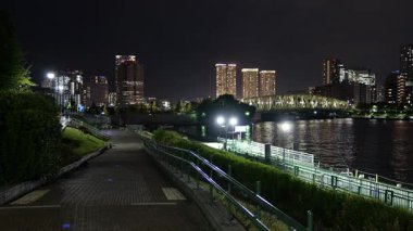 Etchujima Park Gece Manzarası, Japonya Tokyo Eylül 2025