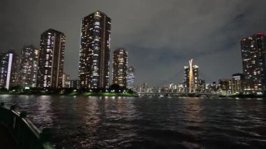 Etchujima Park Gece Manzarası, Japonya Tokyo Eylül 2025