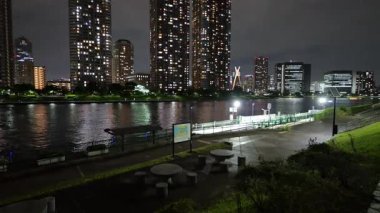Etchujima Park Gece Manzarası, Japonya Tokyo Eylül 2025